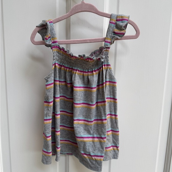 NWOT Okie Dokie 3T Girls Gray and Pink Ruffle Strap Short Sleeve Blouse Top - Picture 5 of 5
